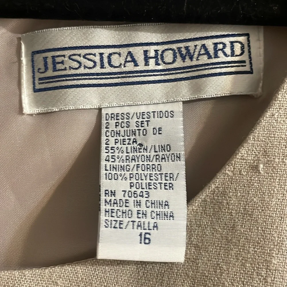 Jessica Howard Linen, lined cream summer dress - Picture 5 of 5